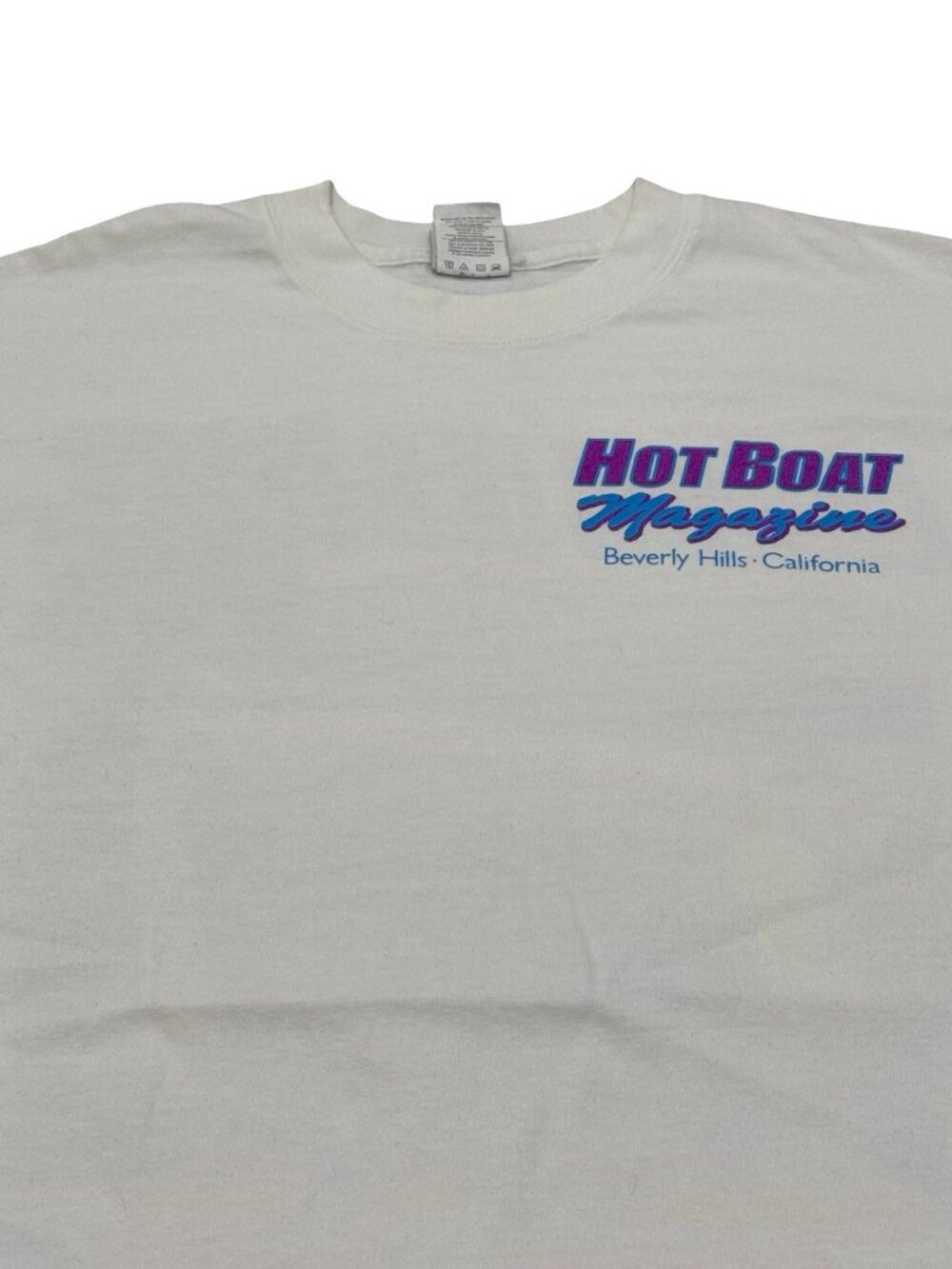 Vintage 1990s Hot Boat Magazine Performance Evaluations T Shirt White Tropical G - Picture 4 of 7